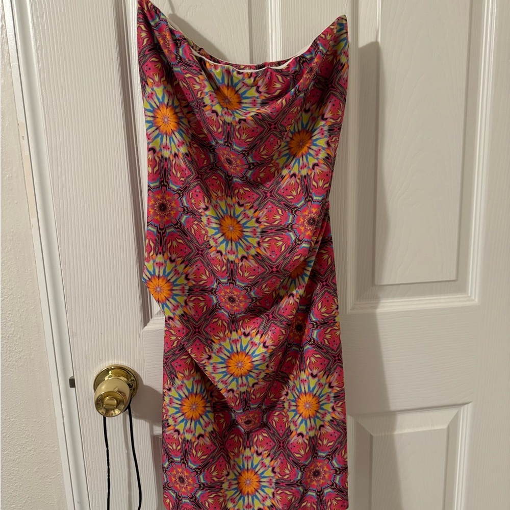 Colorful Strapless Women's Dress